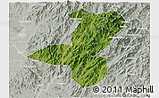 Satellite 3D Map of Luotian, lighten, semi-desaturated