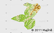 Physical Map of Luotian, single color outside