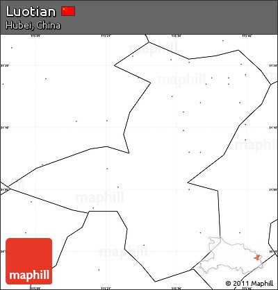 Blank Simple Map of Luotian, no labels