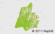 Physical Map of Macheng, single color outside