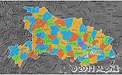 Political Map of Hubei, darken, desaturated