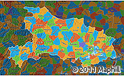 Political Map of Hubei, darken