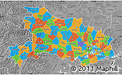 Political Map of Hubei, desaturated
