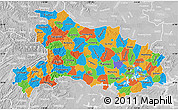 Political Map of Hubei, lighten, desaturated