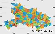 Political Map of Hubei, single color outside