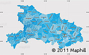 Political Shades Map of Hubei, cropped outside