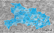 Political Shades Map of Hubei, desaturated