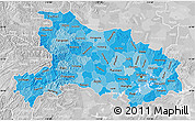 Political Shades Map of Hubei, lighten, desaturated