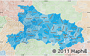 Political Shades Map of Hubei, lighten