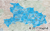 Political Shades Map of Hubei, lighten, semi-desaturated