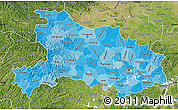 Political Shades Map of Hubei, satellite outside