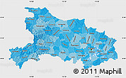 Political Shades Map of Hubei, single color outside