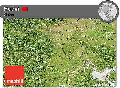 Satellite Map of Hubei