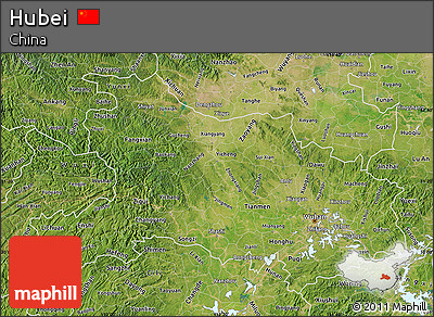 Satellite Map of Hubei