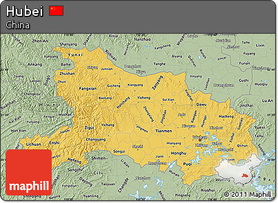 Savanna Style Map of Hubei