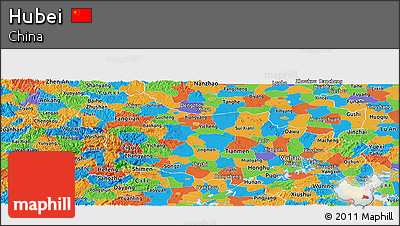 Political Panoramic Map of Hubei