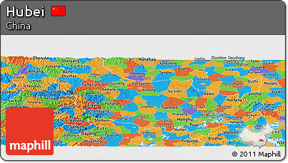 Political Panoramic Map of Hubei