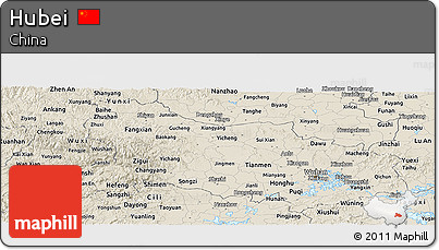 Shaded Relief Panoramic Map of Hubei
