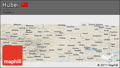 Shaded Relief Panoramic Map of Hubei