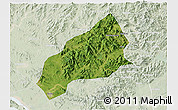 Satellite 3D Map of Qichun, lighten