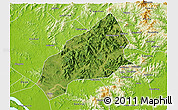 Satellite 3D Map of Qichun, physical outside