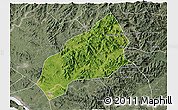 Satellite 3D Map of Qichun, semi-desaturated