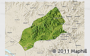 Satellite 3D Map of Qichun, shaded relief outside