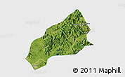 Satellite 3D Map of Qichun, single color outside