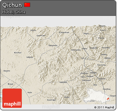 Shaded Relief 3D Map of Qichun
