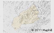 Shaded Relief 3D Map of Qichun, lighten, desaturated