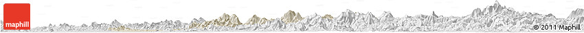 Shaded Relief Horizon Map of Qichun, lighten, desaturated