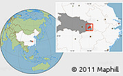 Savanna Style Location Map of Qichun, highlighted country, highlighted parent region
