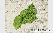 Satellite Map of Qichun, shaded relief outside