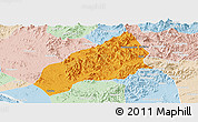 Political Panoramic Map of Qichun, lighten