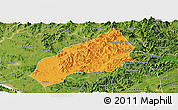 Political Panoramic Map of Qichun, satellite outside