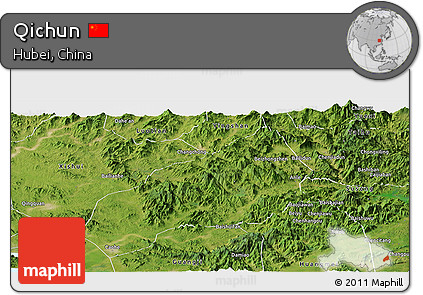 Satellite Panoramic Map of Qichun