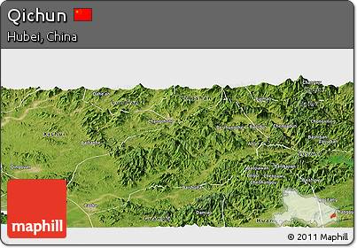Satellite Panoramic Map of Qichun