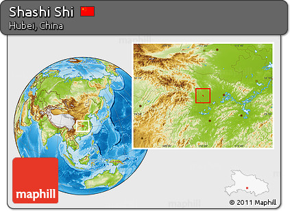 Physical Location Map of Shashi Shi