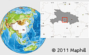 Physical Location Map of Shashi Shi, highlighted country, highlighted parent region