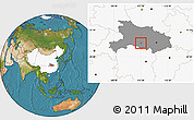Satellite Location Map of Shashi Shi, highlighted country, highlighted parent region