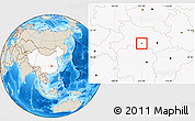 Shaded Relief Location Map of Shashi Shi, highlighted country