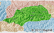 Political 3D Map of Shennongjia, lighten
