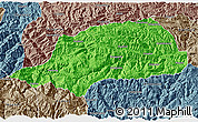 Political 3D Map of Shennongjia, semi-desaturated