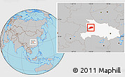 Gray Location Map of Shennongjia, highlighted parent region