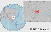 Gray Location Map of Shennongjia, hill shading