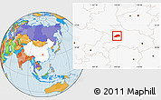 Political Location Map of Shennongjia, highlighted country