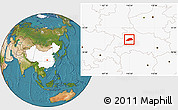 Satellite Location Map of Shennongjia, highlighted country