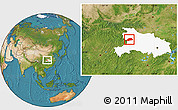 Satellite Location Map of Shennongjia, highlighted parent region