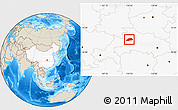 Shaded Relief Location Map of Shennongjia, highlighted country