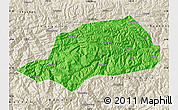 Political Map of Shennongjia, shaded relief outside